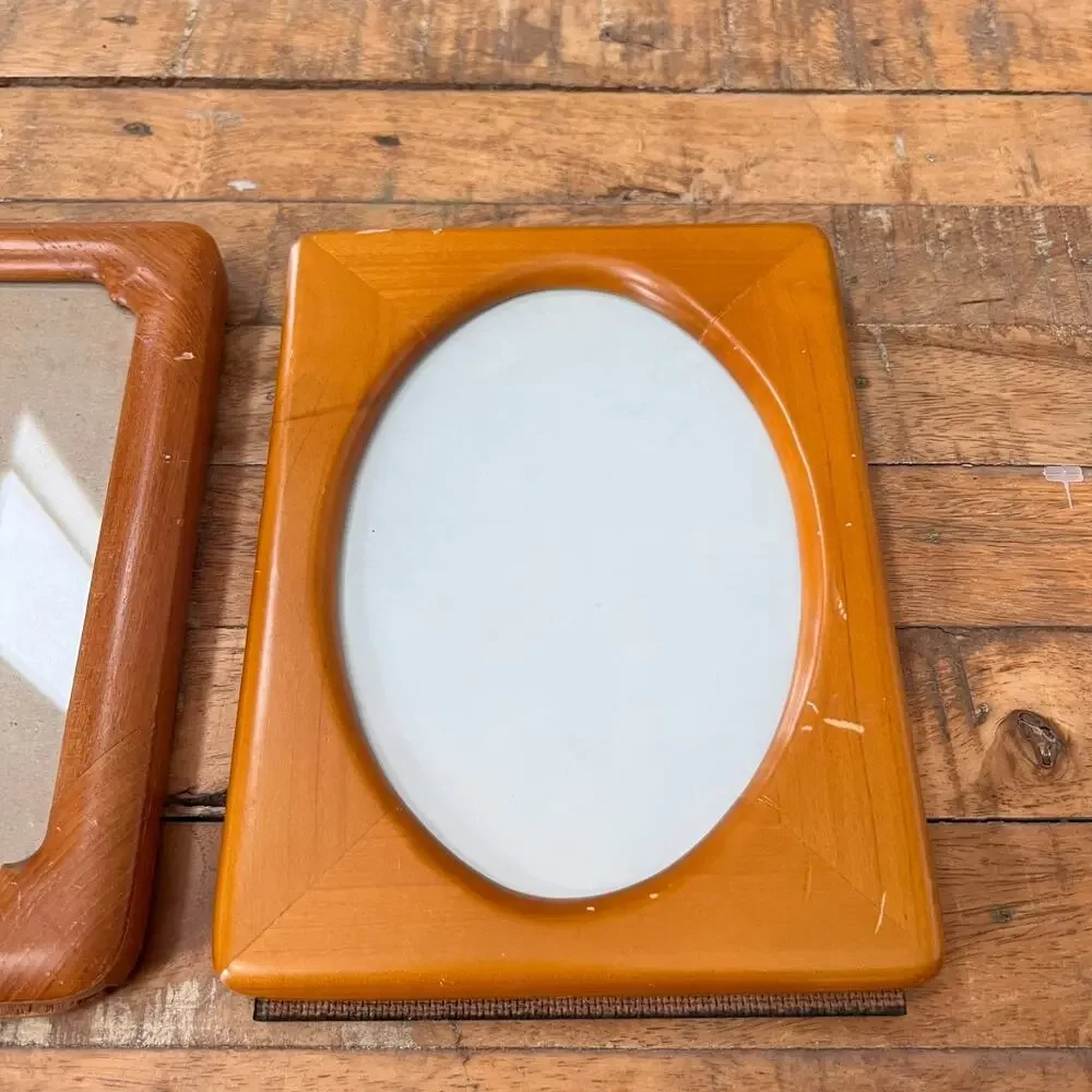 Vintage Teak Wood Photo Frames 6.5 x 4.5 Made In Thailand MCM